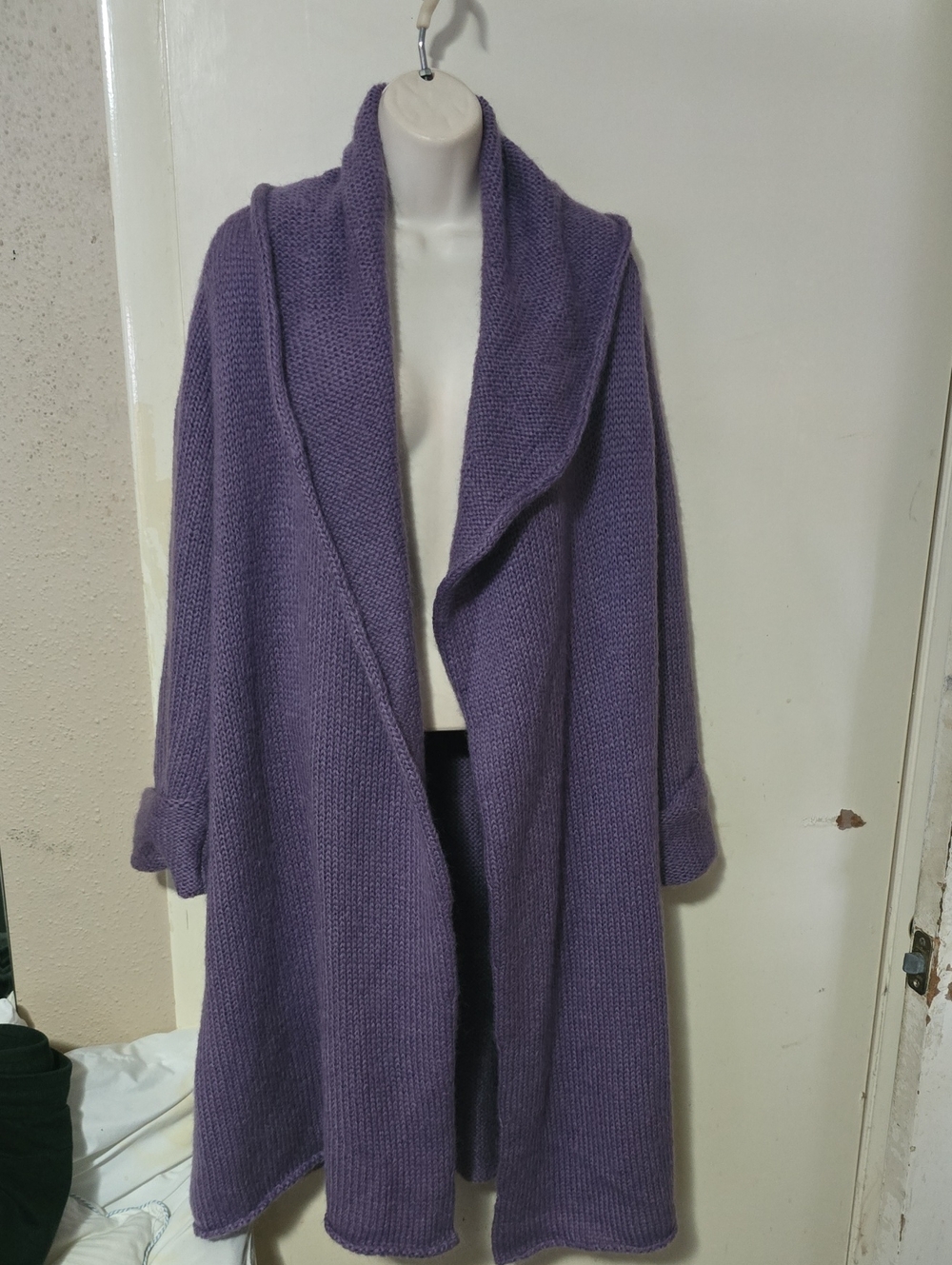 Soft Surroundings Lavender Open-Front Draped Cardigan